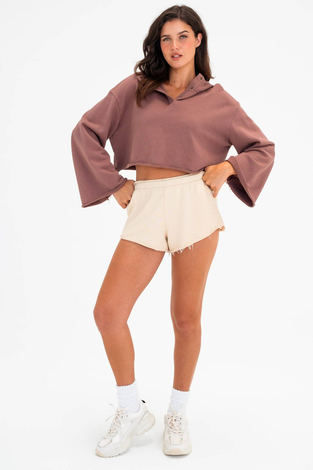 Sweat shorts - Ivory Washed