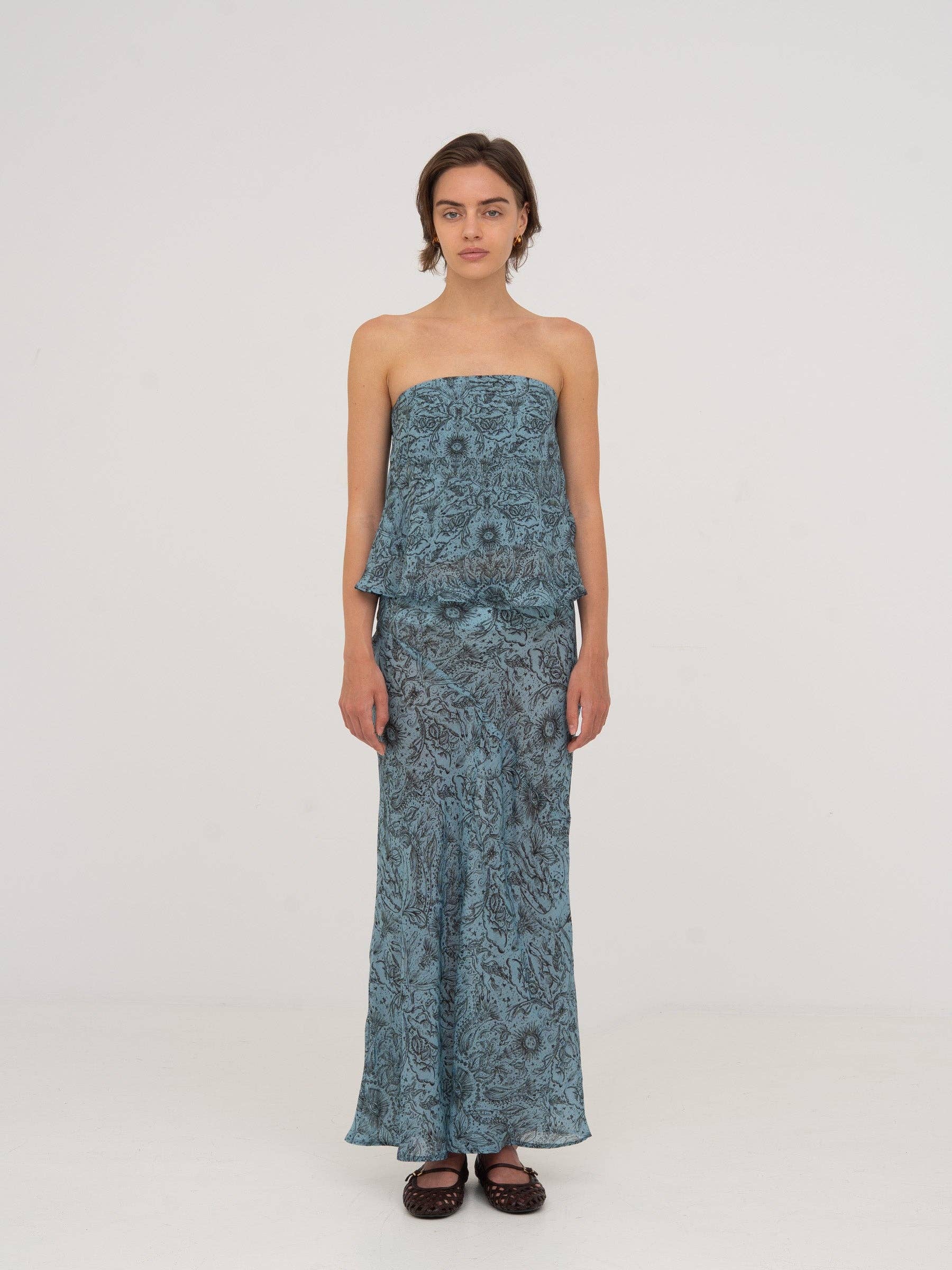 Blue pattern Skirt