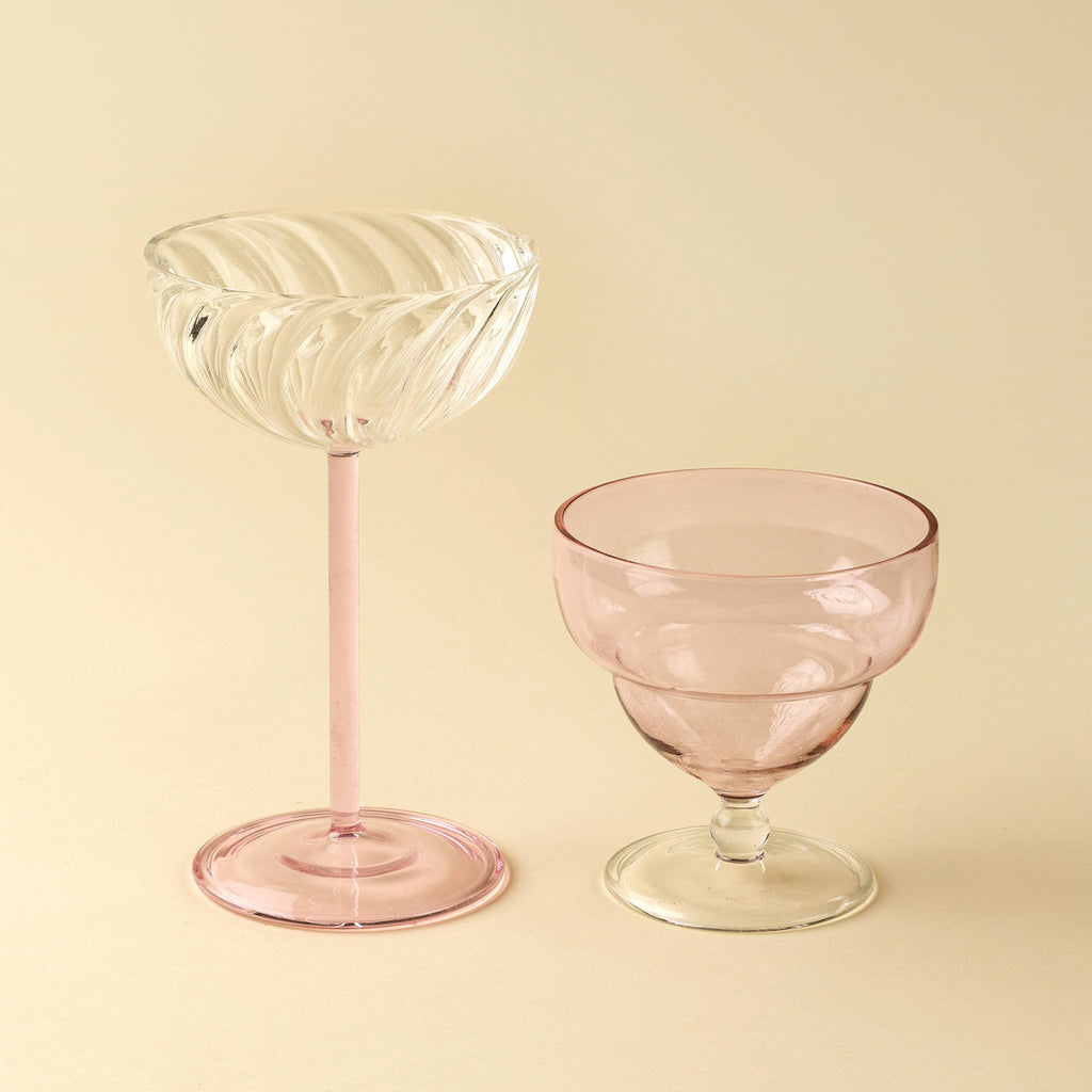 Celeste Coupe Glass, Pink - IN STORE PICKUP ONLY