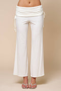 Drawstring Flare Cinched Waist Pants