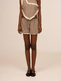 Rove Brown Plaid Balloon Shorts