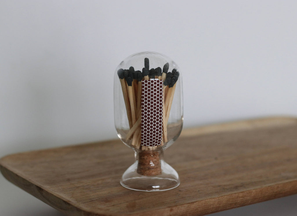 Glass Match Cloche - 50 Matches - 2.5" Match Sticks (IN STORE PICKUP ONLY)