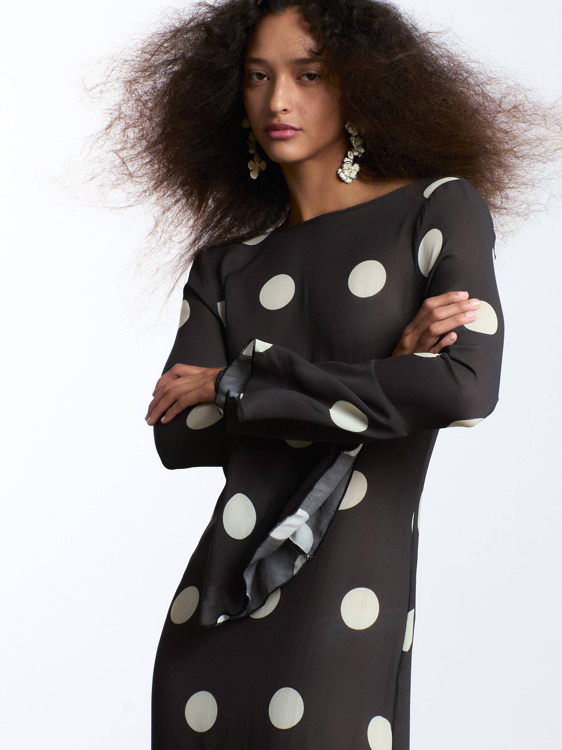 Polka Dot Maxi brown