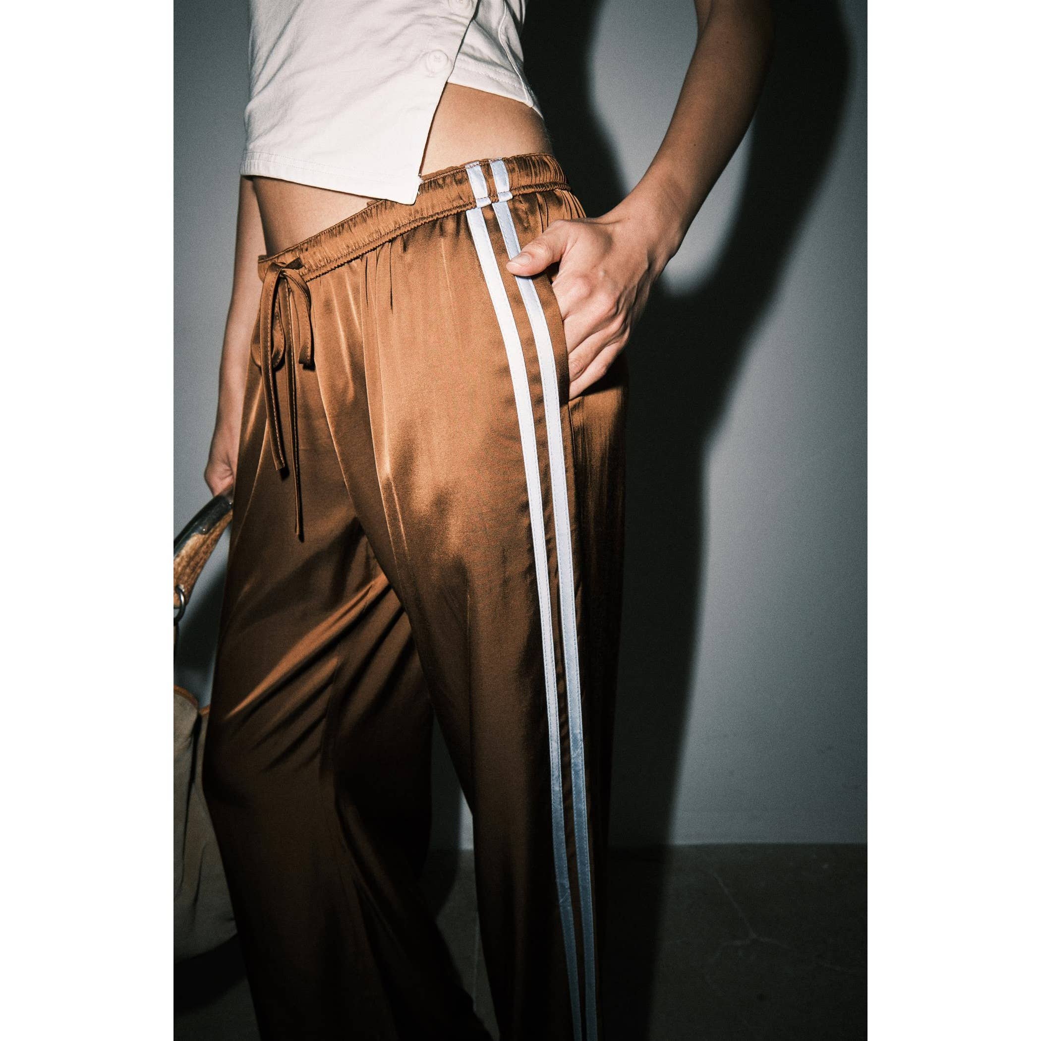 Fiona Satin Track Pants