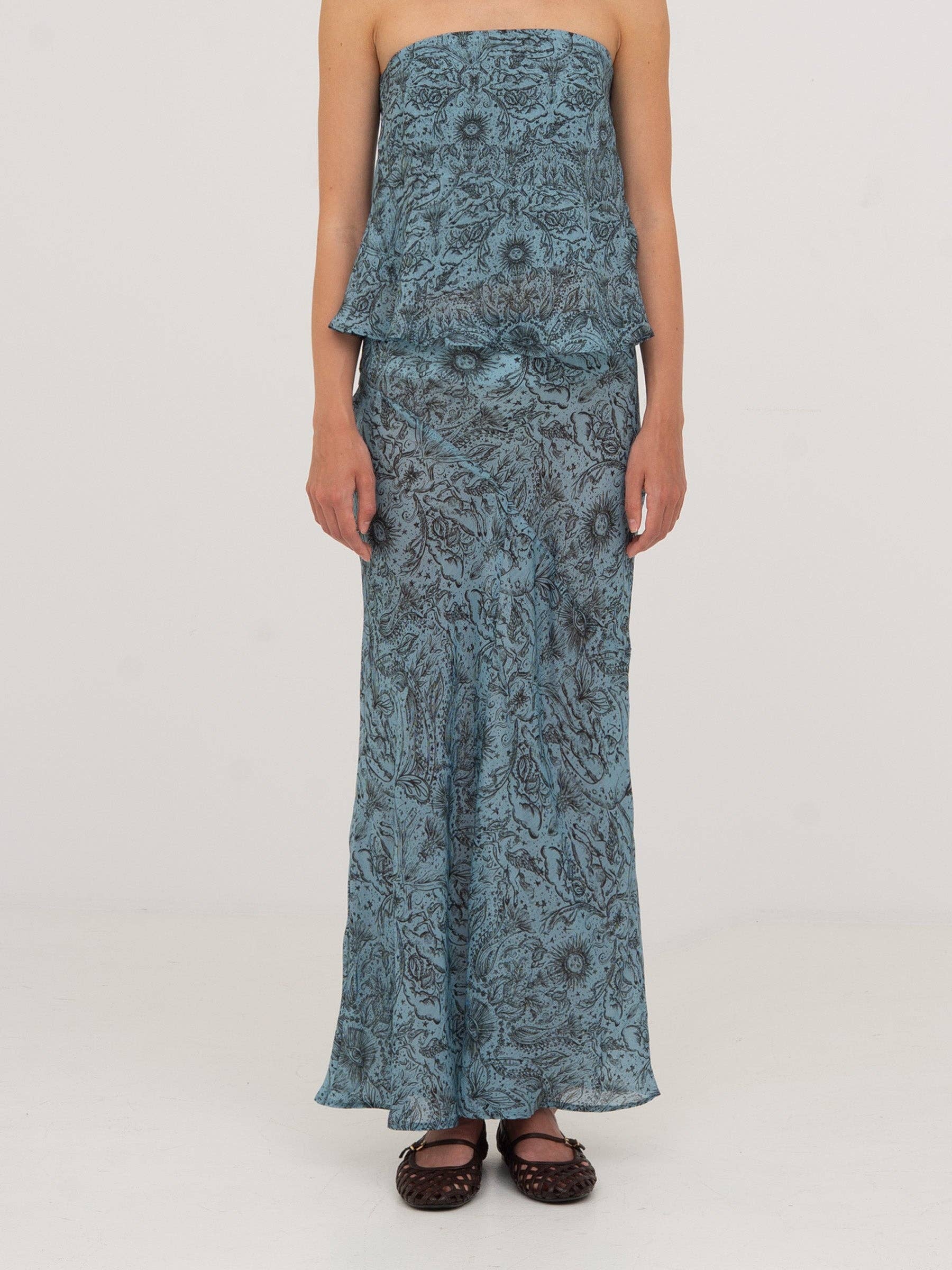 Blue pattern Skirt
