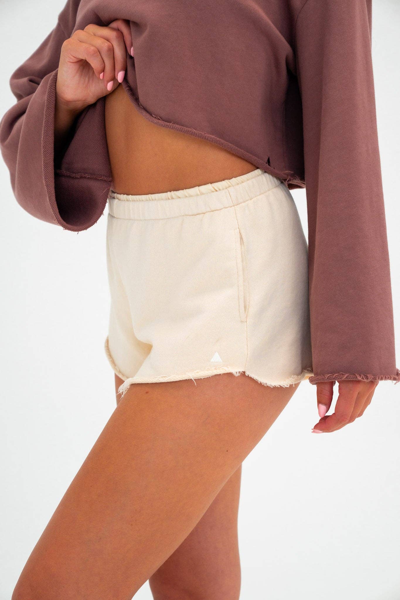 Sweat shorts - Ivory Washed