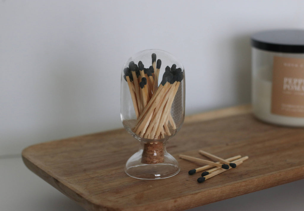 Glass Match Cloche - 50 Matches - 2.5" Match Sticks (IN STORE PICKUP ONLY)