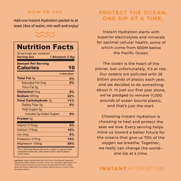 Premium Electrolyte Drink Mix: Orange