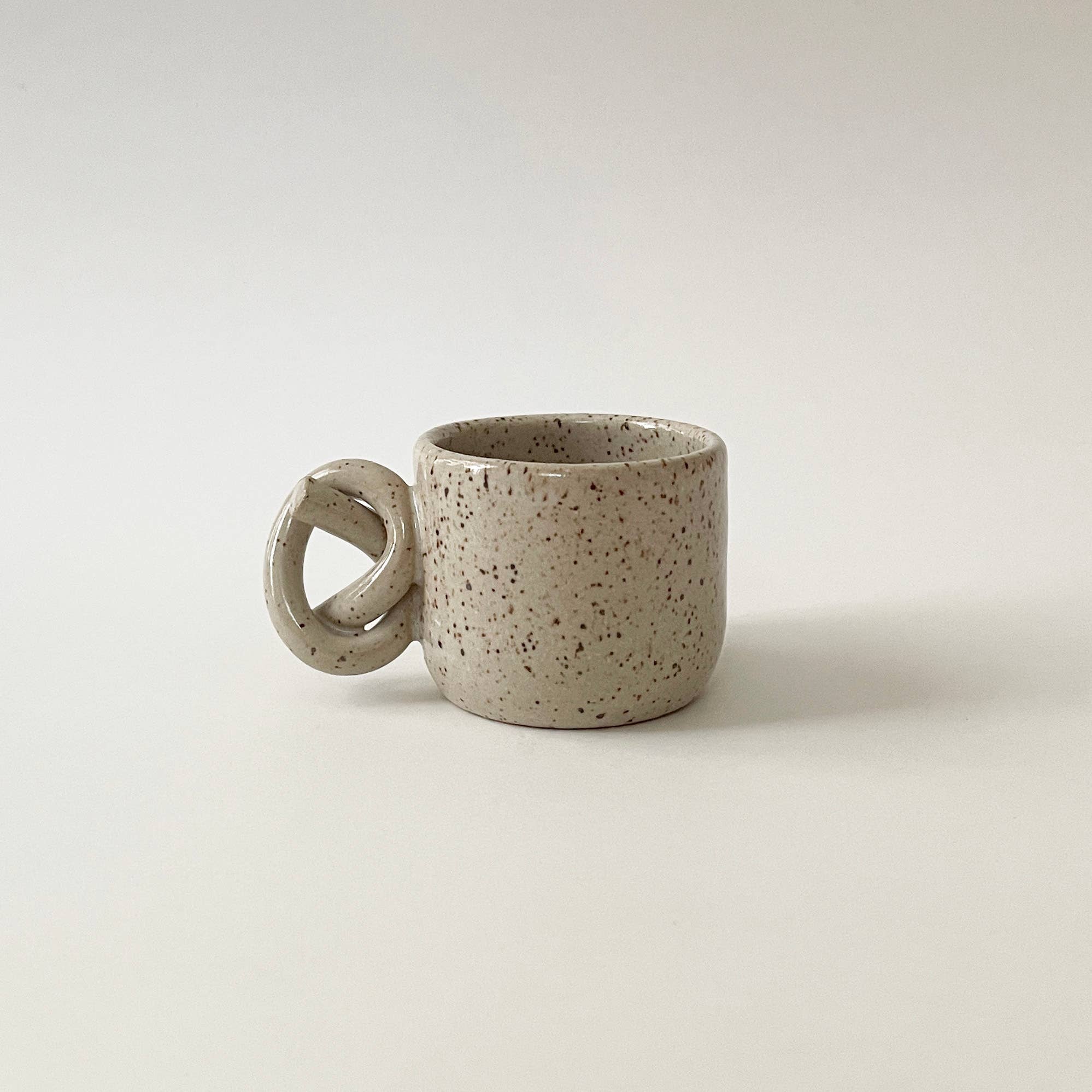 Handmade Ceramic Knot Handle Espresso Cup - IN STORE PICKUP ONLY