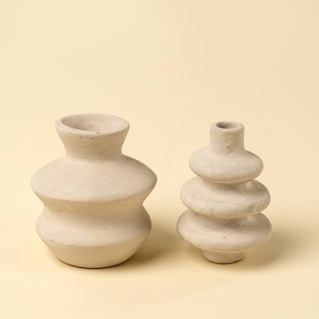 Wave Paper Mache Bud Vase