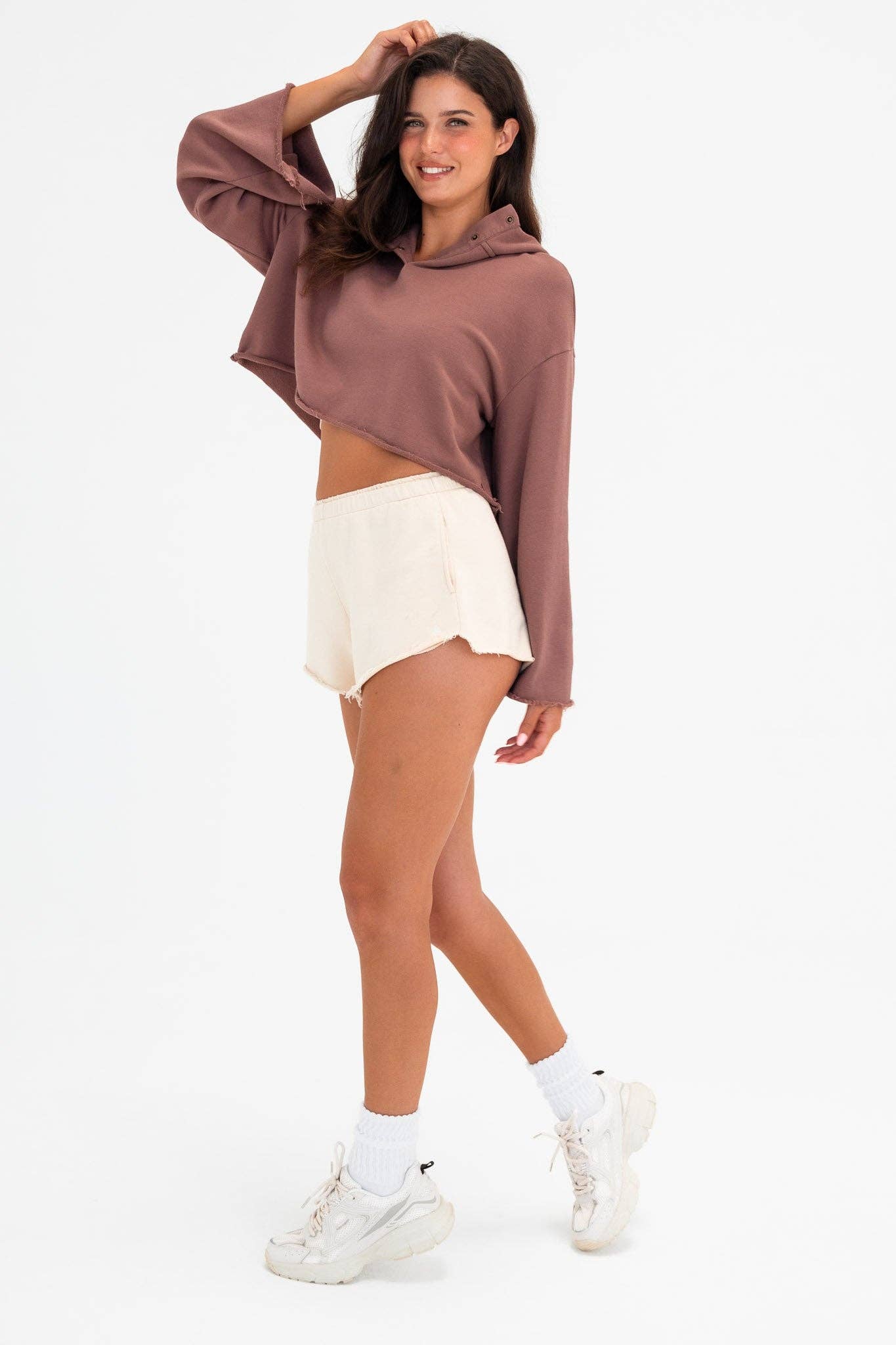 Sweat shorts - Ivory Washed